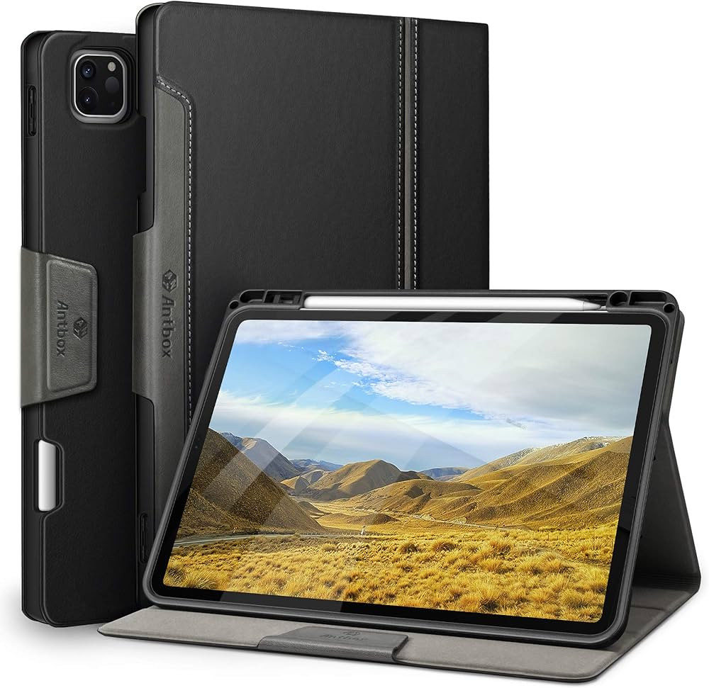 Antbox Case for iPad Pro 11 inch 4th Generation (2022)/3rd/2nd/1st Gen Vegan Leather with Pencil ... | Amazon (US)