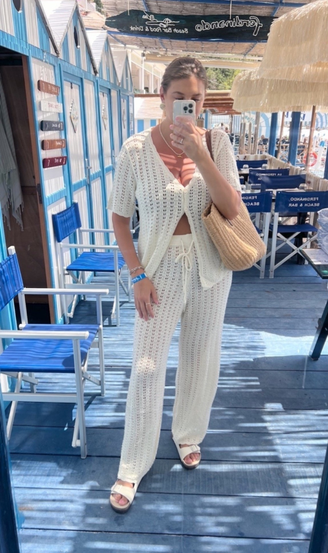 Crochet beach set 🤍

crochet set, knit matching set, beach cover up, vacation outfit, resort wear, white crochet outfit, beach outfit, wide leg pants, tie waist pants, crochet cardigan, woven tote bag, white sandals, coastal style, summer vacation, effortless resort style

#LTKSwim #LTKTravel #LTKootd