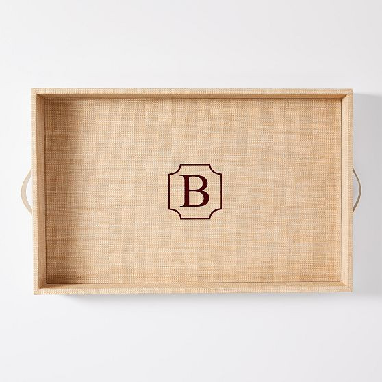 Montauk Raffia Tray, White | Mark and Graham