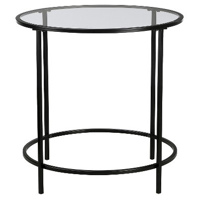 Soft Modern Round Side Table - Black/Clear Glass - Sauder | Target