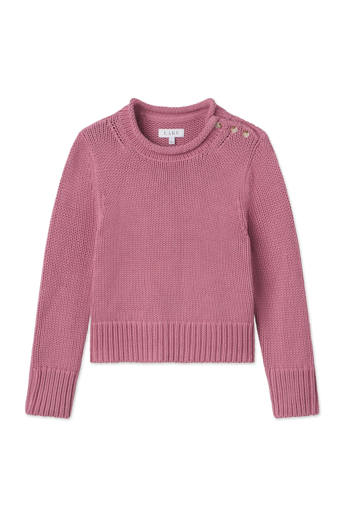 Jane Cotton Sweater in Light Camellia | Lake Pajamas