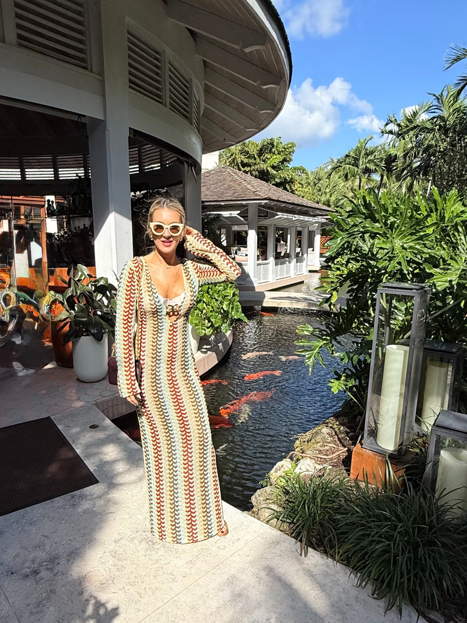 Love this beautiful cover up by @VICI wearing size small. Ivory shell swimsuit in size small. Super cute resort look  

#LTKTravel #LTKOver40