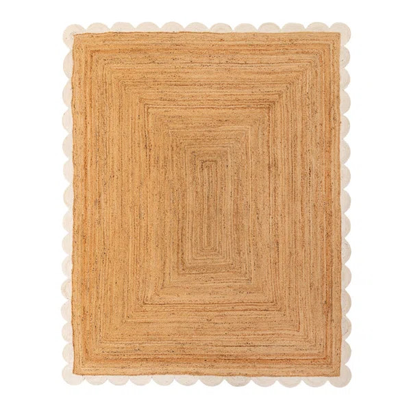 Solid Scallop Braided Jute Rug | Wayfair North America