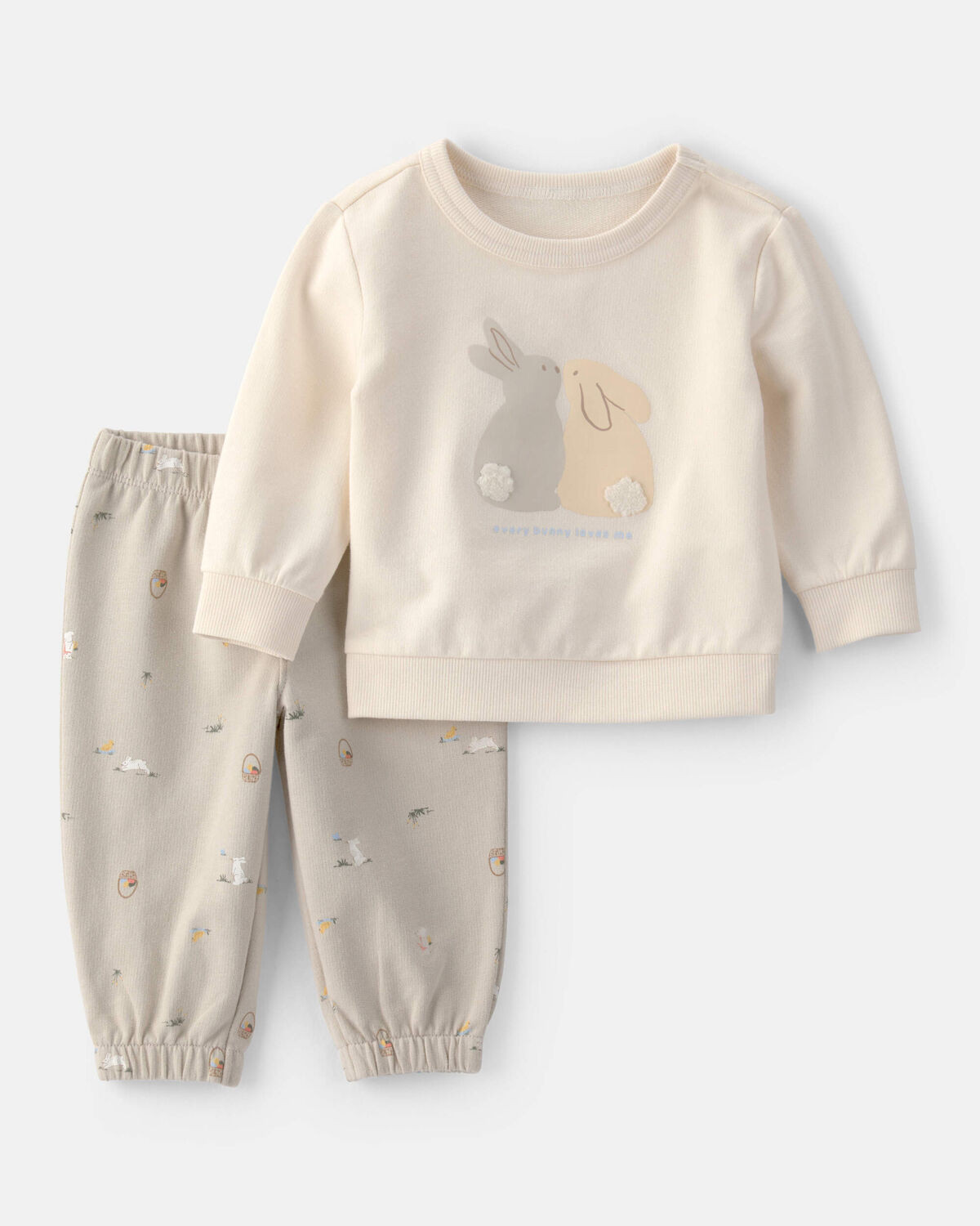 Baby 2-Piece Easter Bunny French Terry Tee & Pant Set - Cream | Carter's Inc
