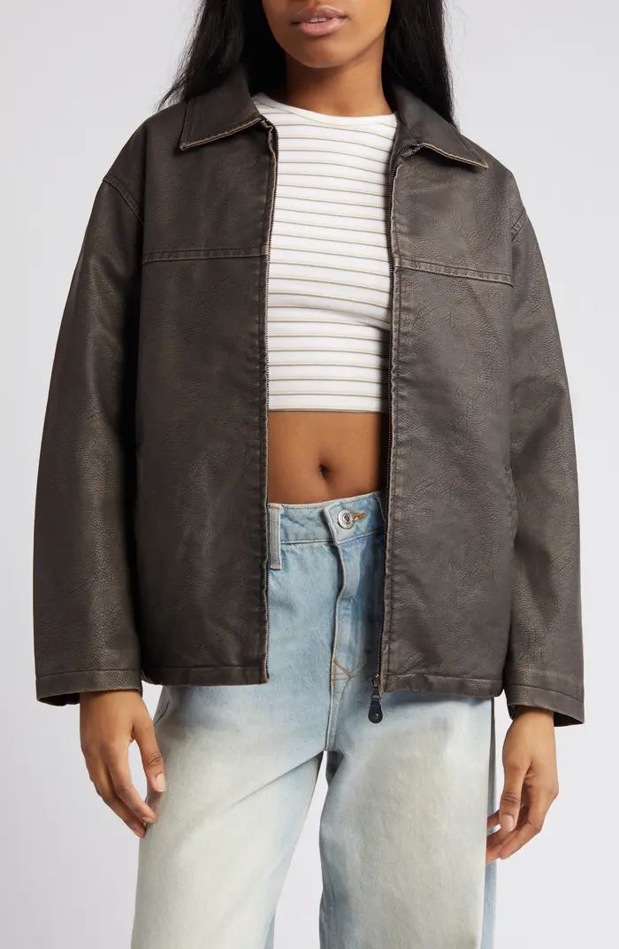 Wadded Faux Leather Jacket | Nordstrom