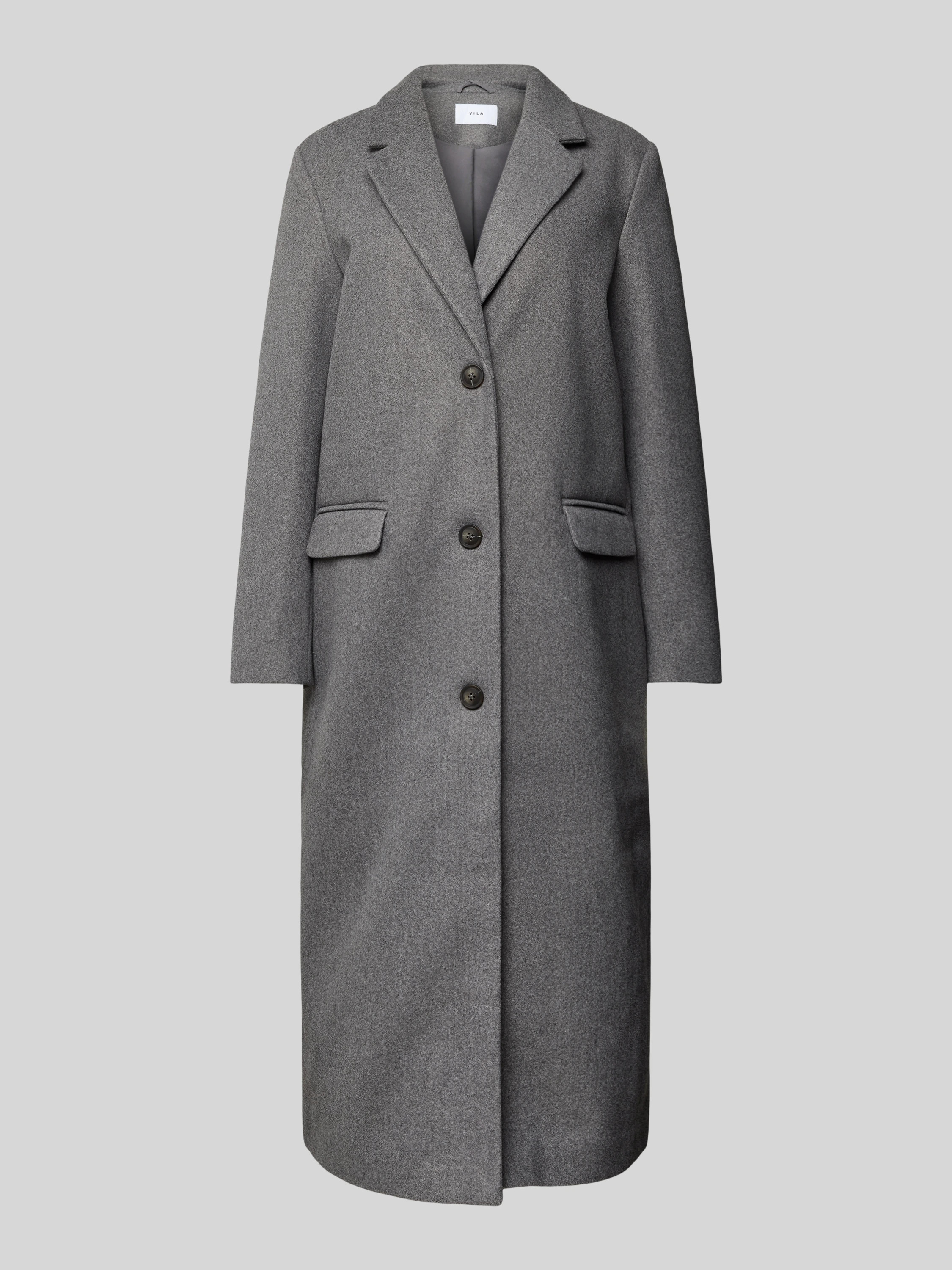 Mantel mit Reverskragen Modell 'SOLO' in mittelgrau melange | Peek & Cloppenburg* Düsseldorf DE
