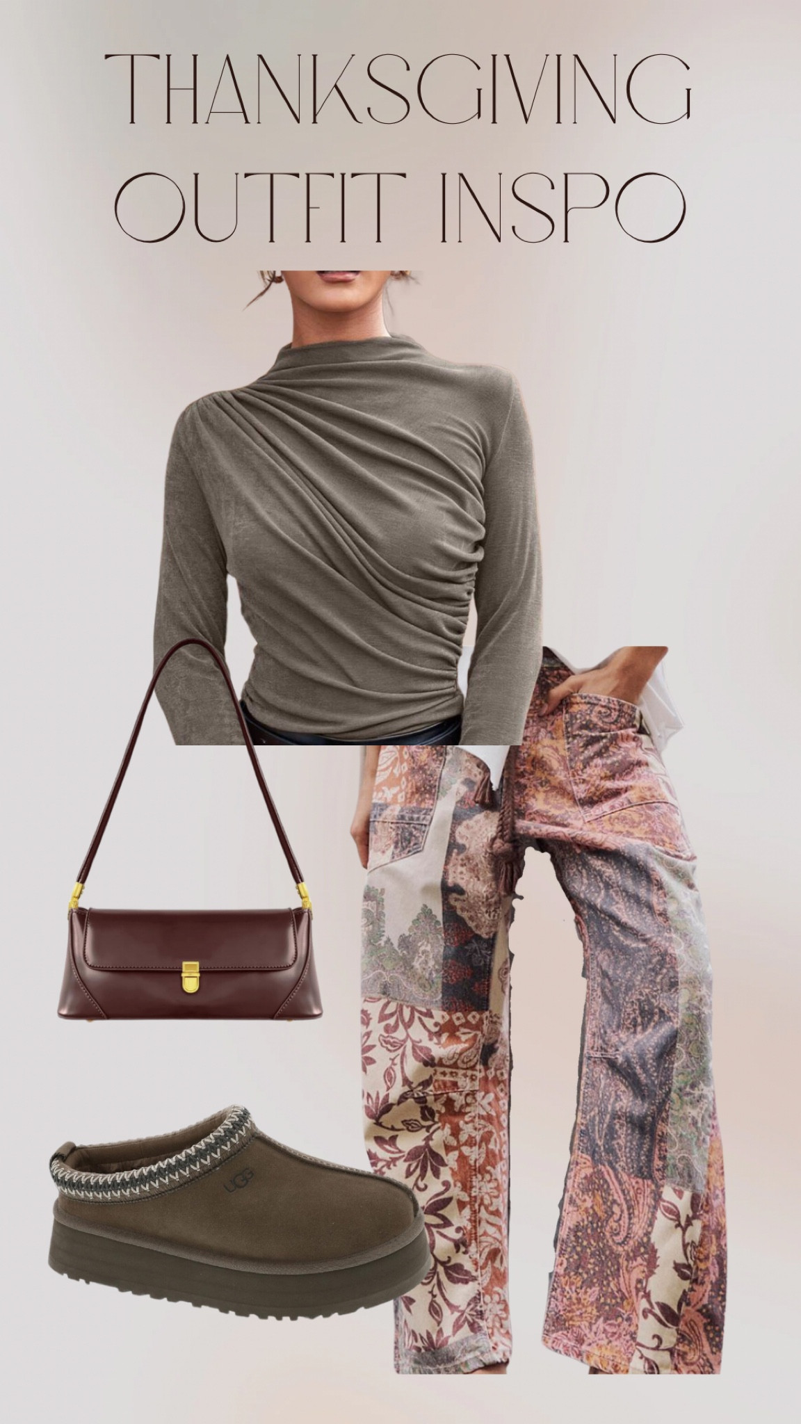 Thanksgiving outfit inspo🤎🍃🍂 cute and trendy Thanksgiving day fit, free people moxie barrel jeans, UGG tazz in hickory, small leather bag from Amazon, stylish long sleeve top, simple but elevated outfit, love these colors together! Perfect fall look!

#LTKSeasonal #LTKStyleTip #LTKHoliday