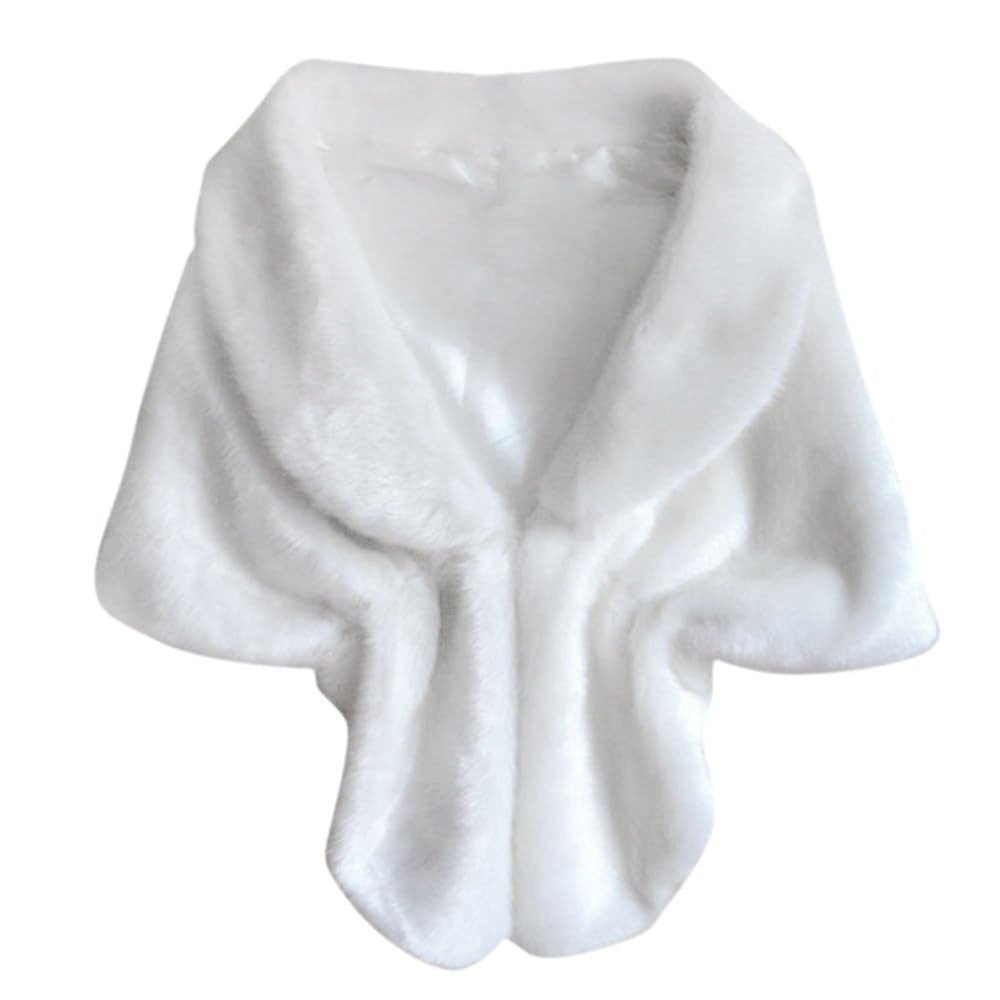 Women's Faux Fur Bridal Wedding Shawl and Wraps Winter Warm Party Evening Fur Stole | Amazon (US)