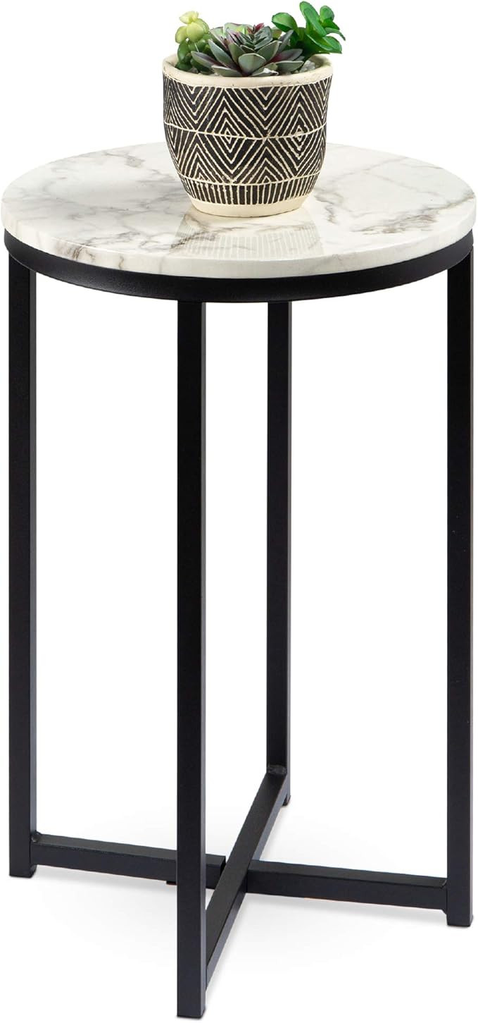 Best Choice Products 16in Side Table, Faux Marble Round End Table, Modern Small Accent Home Decor... | Amazon (US)