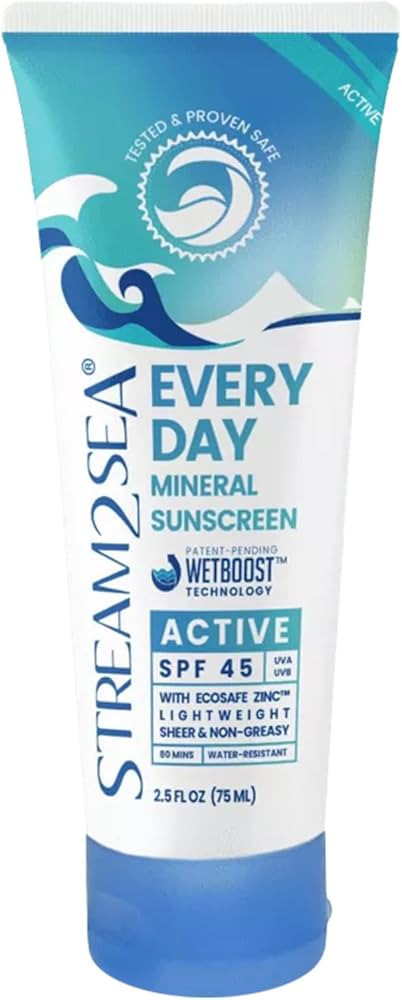 SPF 45 Every Day Active Mineral Sunscreen | 2.5 Fl Oz Biodegradable & Reef Safe Sunscreen for Fac... | Amazon (US)