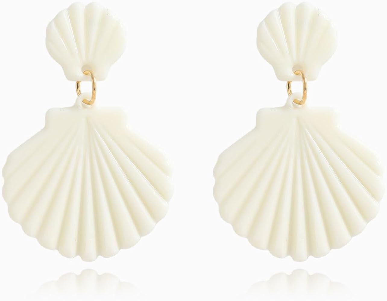 Acrylic Shell Dangle Earrings for Women, Bohemian Lightweight Seashell Dangle Earrings, Hypoaller... | Amazon (US)