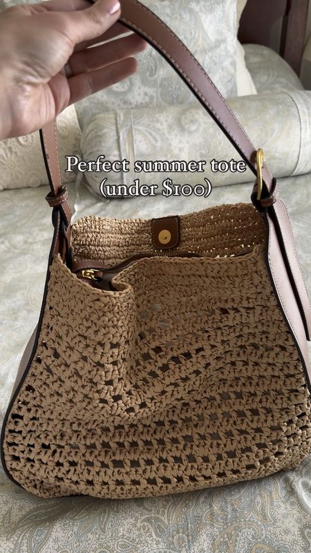 Perfect summer tote bag - under $100! Slouchy with structured sides, spacious interior, zip top with magnetic closure, sits comfortably on the shoulder 

#LTKItBag #LTKFindsUnder100 #LTKVideo