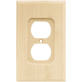 allen + roth Wood Square 1-Gang Standard Size Light Wood Indoor Duplex Wall Plate | Lowe's
