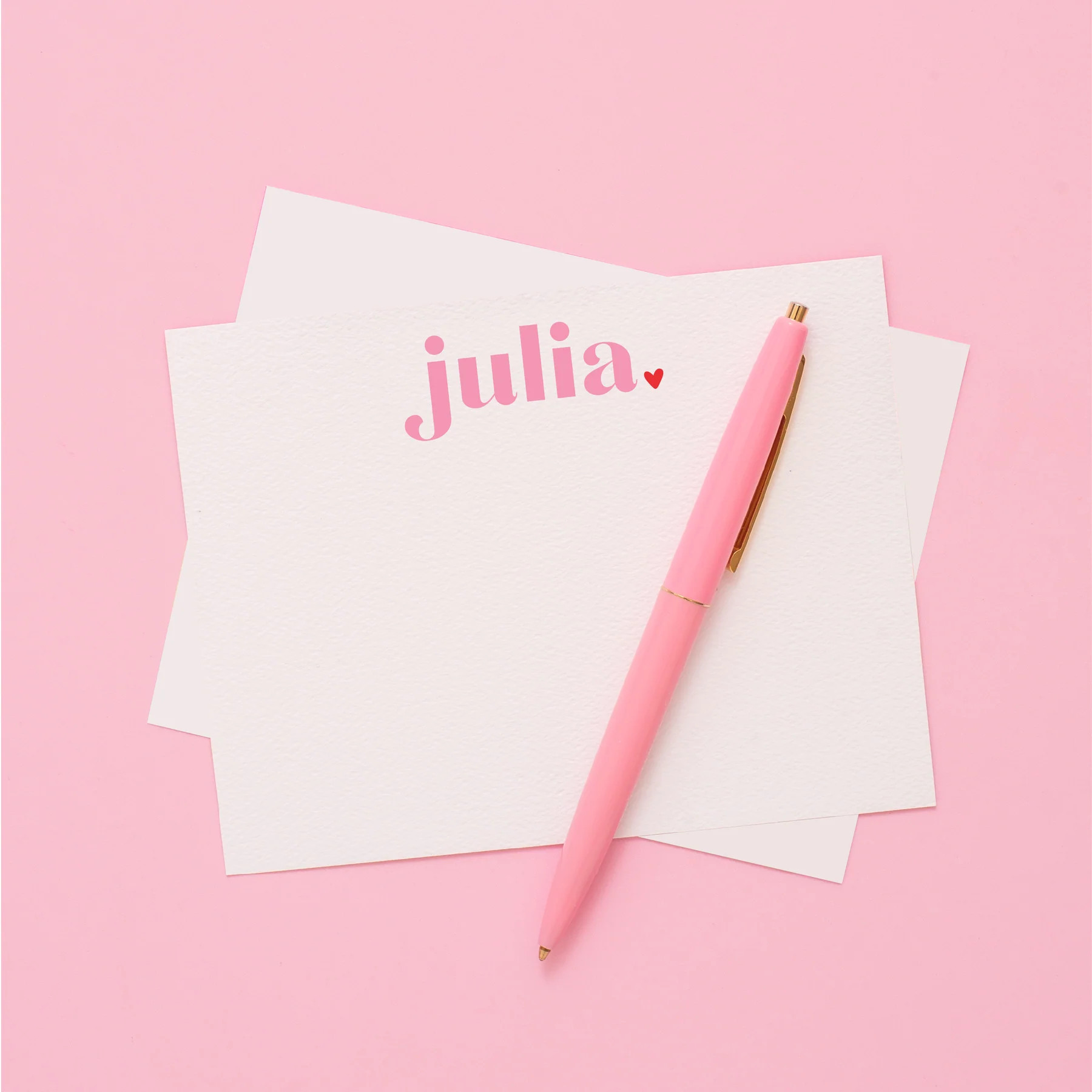 Valentine's Cheerful Heart First Name Personalized Stationery | Joy Creative Shop
