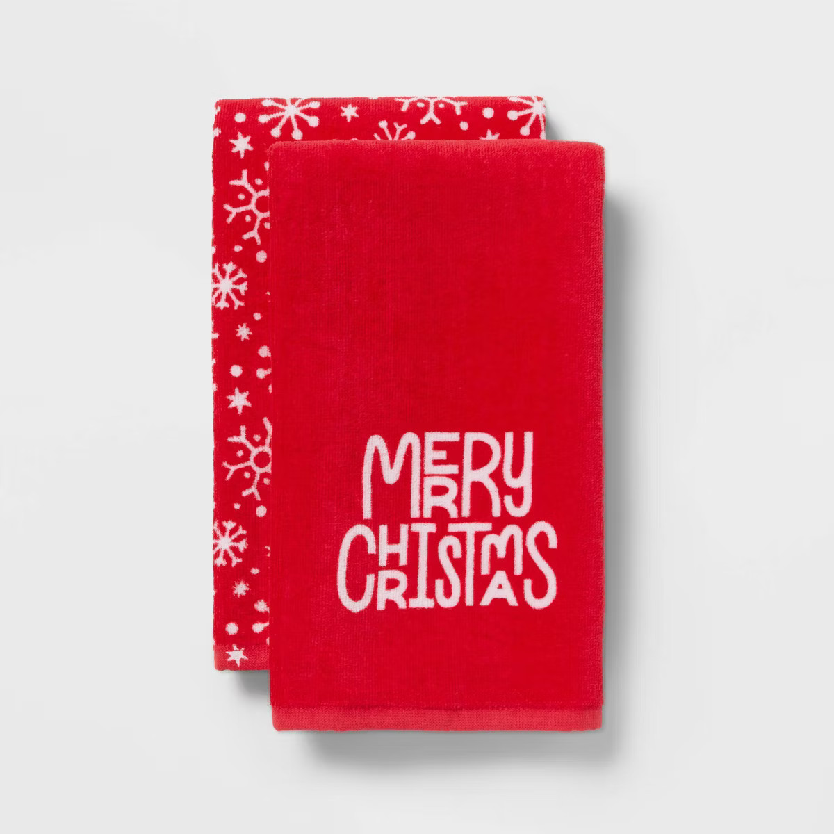 2pk Merry Christmas Hand Towel Set Red/White - Wondershop™ | Target
