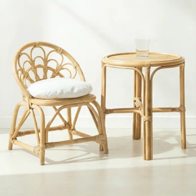 Rattan Kids Table Sets With Backrest And Removable Cushion For Playroom/Kids Room/Bedroom | Wayfair North America