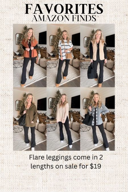 Flare leggings on sale for $19 come in 2 lengths 

#LTKOver40 #LTKFindsUnder50