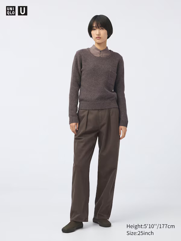 Denim Pleated Trousers | UNIQLO (UK)