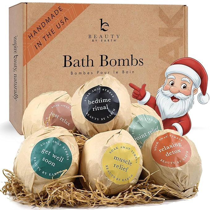 Bath Bombs Gift Set, USA Made with Organic & Natural Ingredients, Christmas Stocking Stuffers for... | Amazon (US)