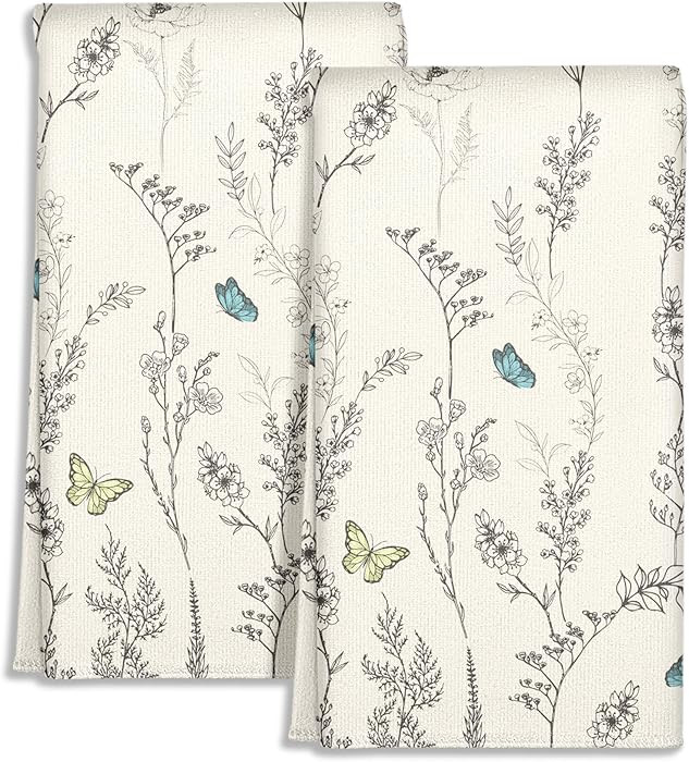 Cute Kitchen Towels Set of 2 - Dish Towels 18 x 26 Inch Microfiber Tea Towel for Home Decorative ... | Amazon (US)