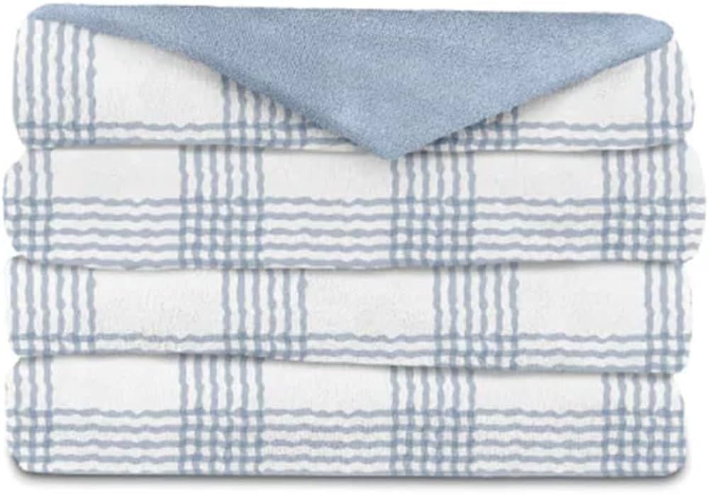Sunbeam Microplush Comfy Toes Electric Heated Throw Blanket Foot Pocket Textured Blue Plaid Washa... | Amazon (US)
