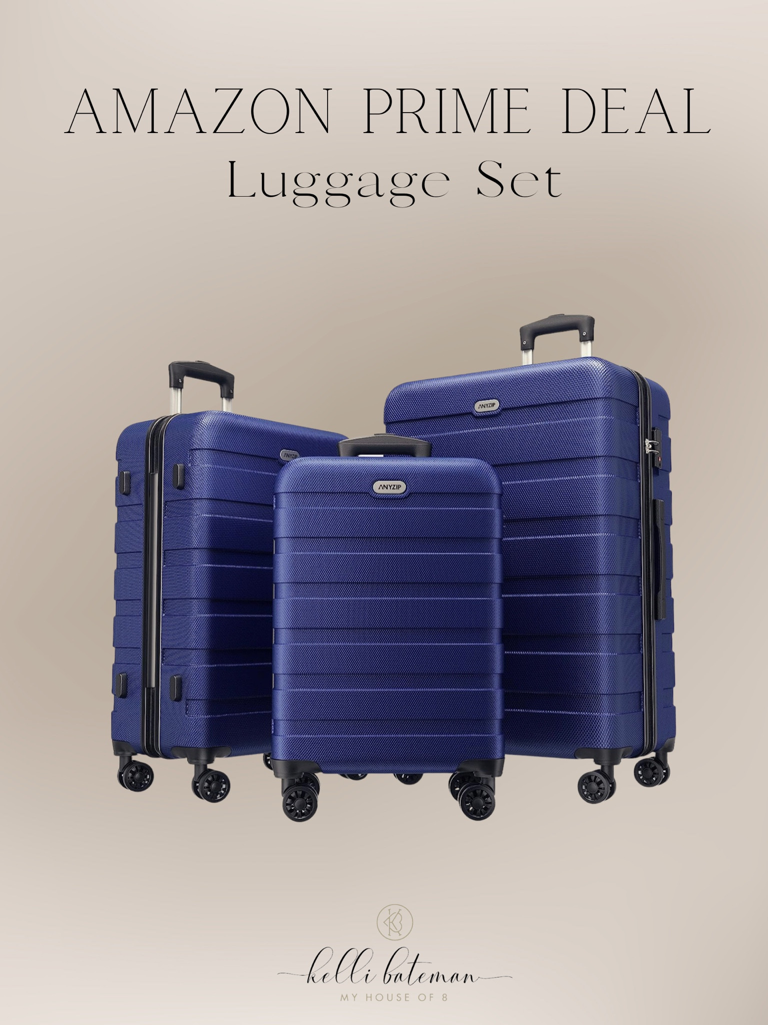AnyZip Luggage Sets 3 Piece PC ABS Hardside Lightweight Suitcase with 4 Universal Wheels TSA Lock Carry On 20 24 28 Inch Dark Blue


#LTKfamily #LTKtravel #LTKxPrimeDay