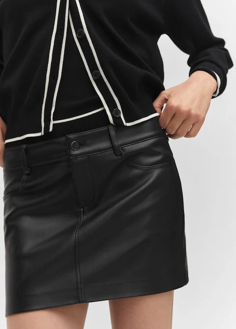 Leather-effect mini-skirt -  Women | Mango United Kingdom | MANGO (UK)