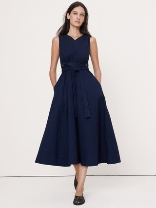 Cotton Canvas Midi Dress | Banana Republic (US)