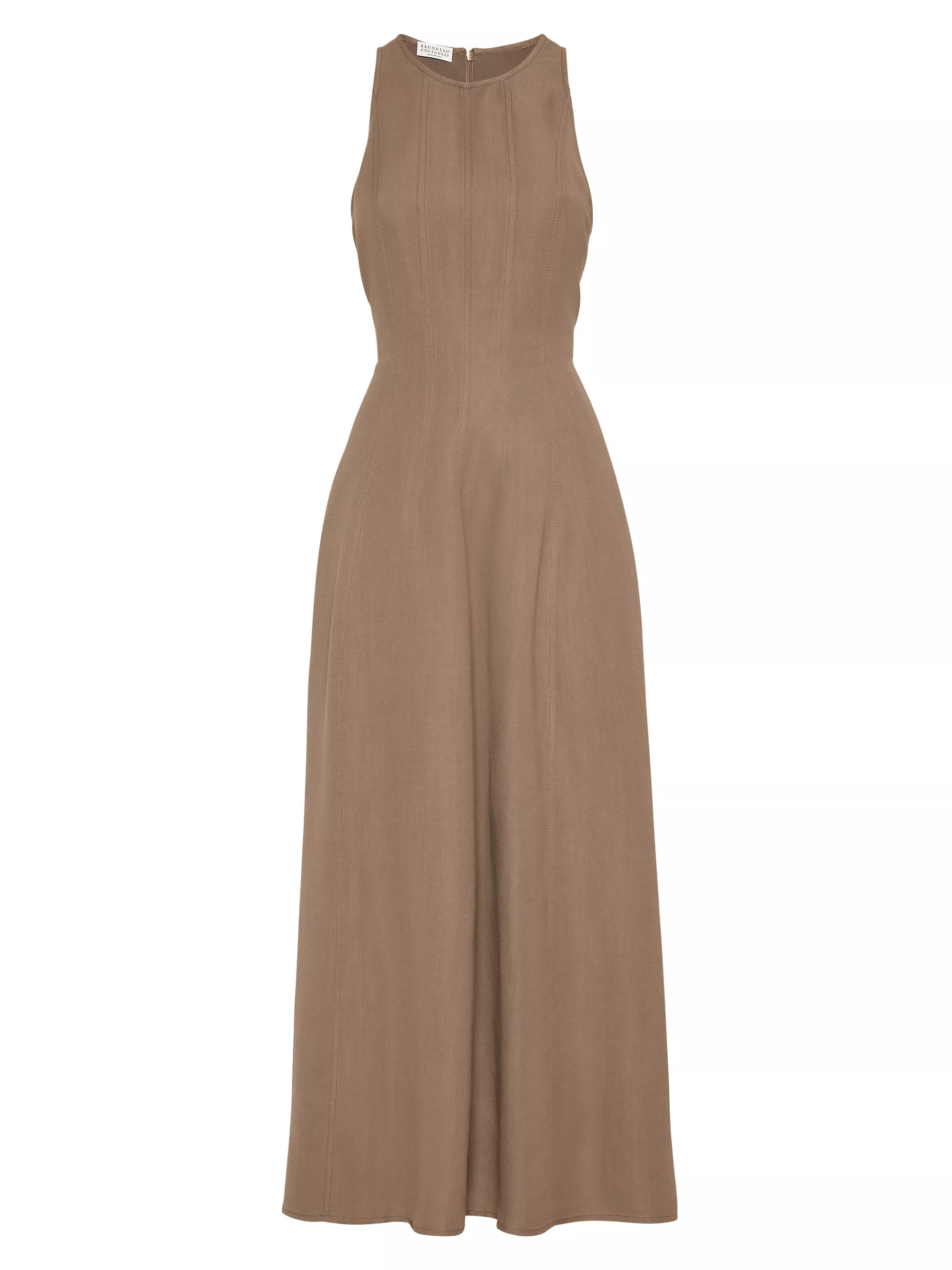 Viscose and Linen Fluid Twill Dress | Saks Fifth Avenue