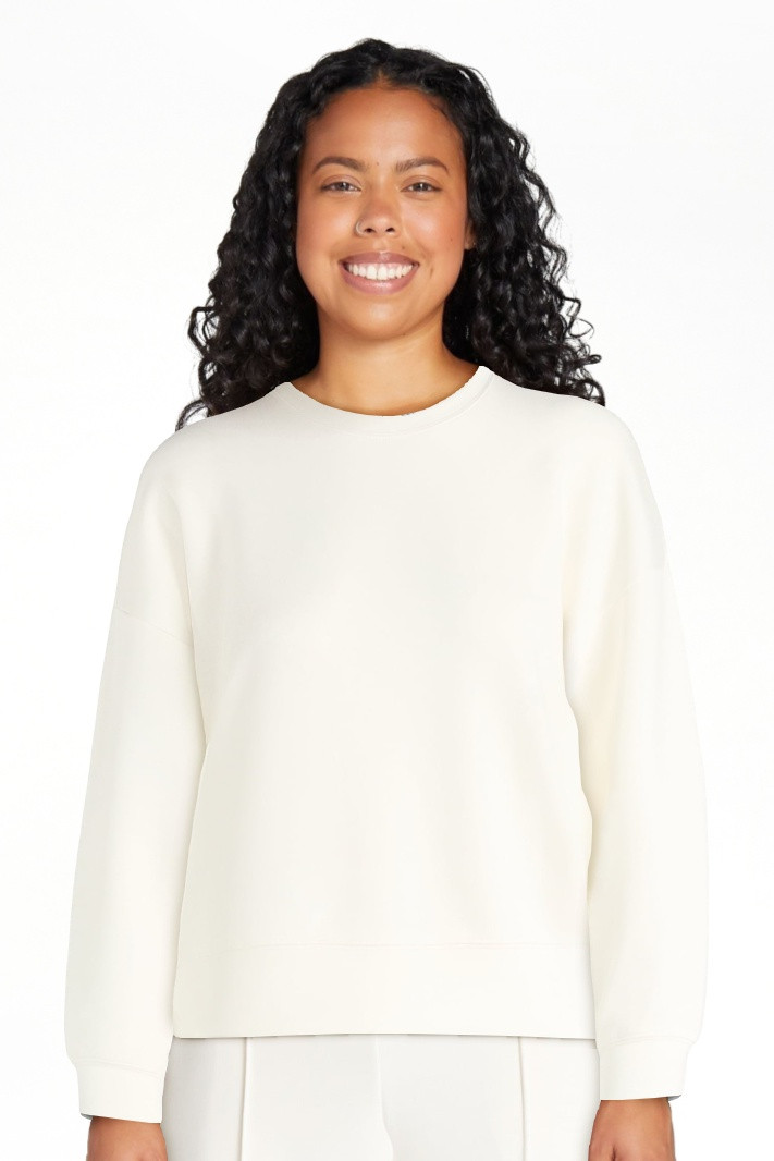 Scoop Women's and Women's Plus New Scubaknit Cropped Sweatshirt with Drop Sleeves, Sizes XS-4X | Walmart (US)