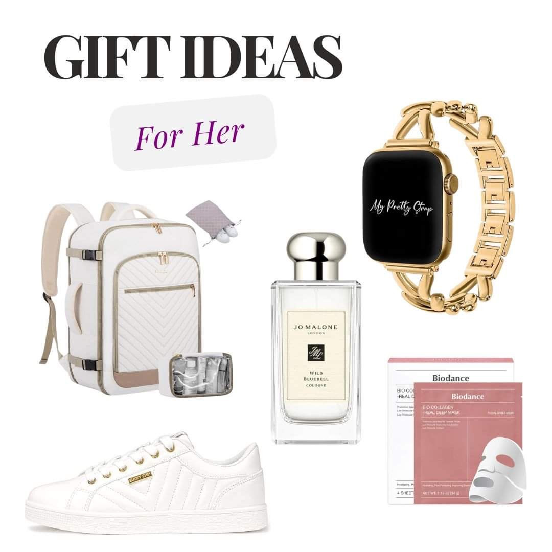 Christmas Gift Ideas for Her

Skincare
Apple Watch accessories
Shoes
Travel gifts
Perfume
Jo Malone
Christmas Gifts for wife
Christmas Hifts for Mom