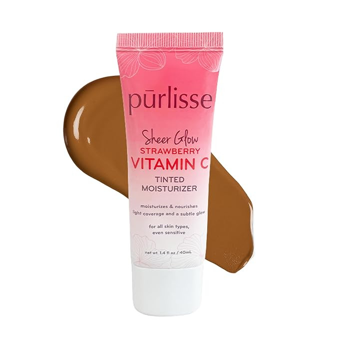 pūrlisse Sheer Glow Strawberry Vitamin C Tinted Moisturizer - Skin Tint Moisturizer Enriched wit... | Amazon (US)