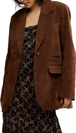 Paper Cut Faux Suede Blazer | Nordstrom