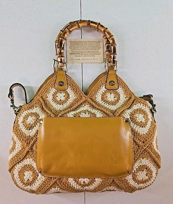 Patricia Nash Delphi Bamboo Crochet Mango Crossbody Satchel Handbag New p161660 | eBay US