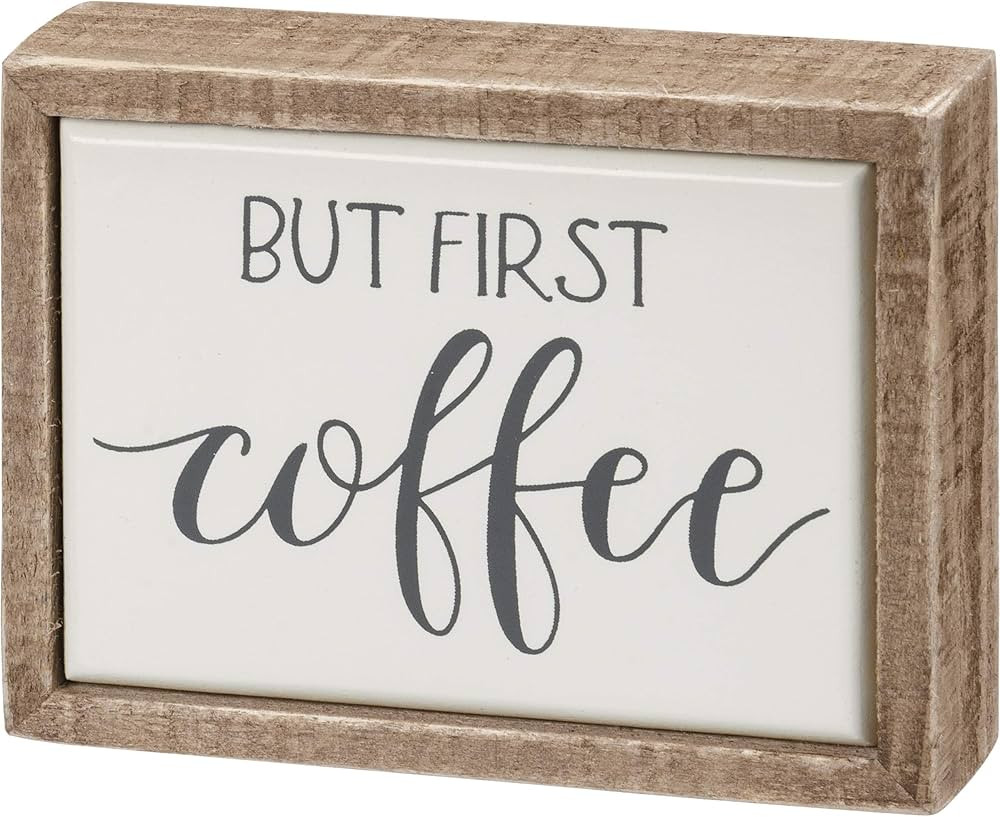 Primitives by Kathy But First Coffee Home Décor Sign,White | Amazon (US)