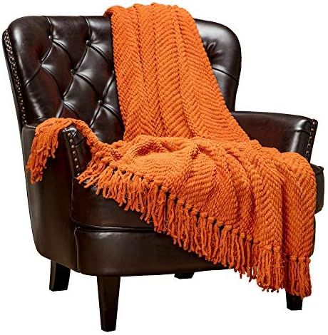 Chanasya Textured Knitted Super Soft Throw Blanket with Tassels - Warm Fluffy Cozy Plush Knit - f... | Amazon (US)