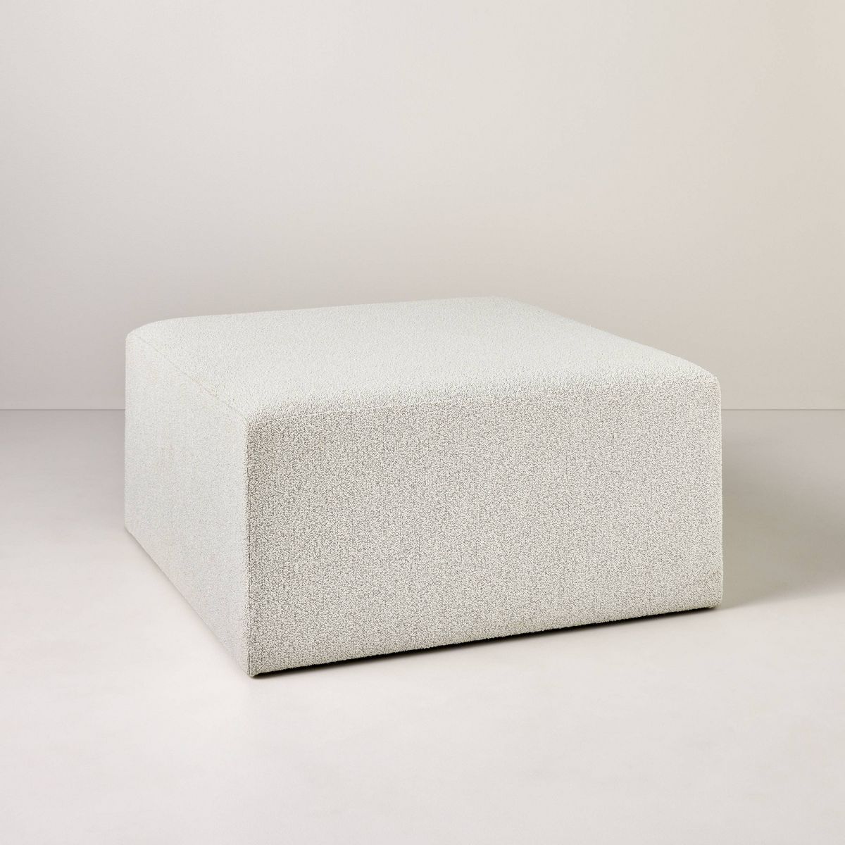 Boucle Upholstered Square Cocktail Ottoman - Oatmeal - Hearth & Hand™ with Magnolia | Target