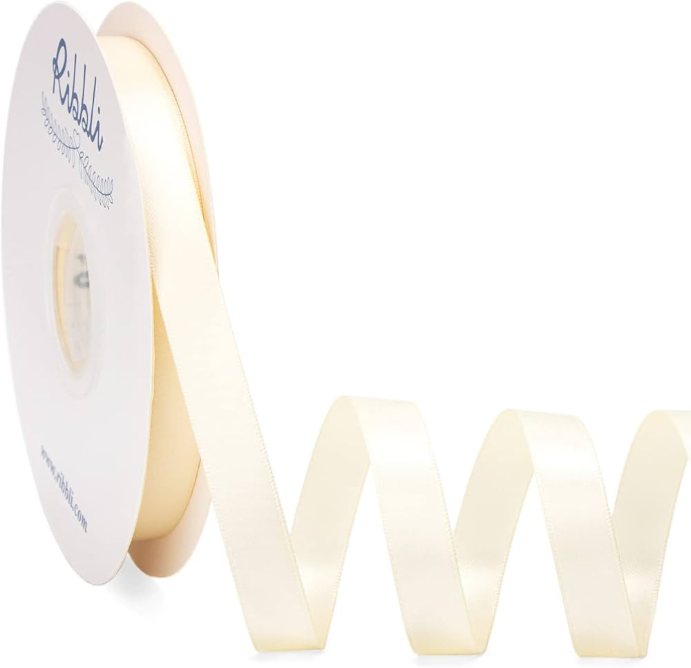 Ribbli Ivory Satin Ribbon Double Faced Satin 1/2 inch x Continuous 50 Yards-Ivory Ribbon for Gift... | Amazon (US)