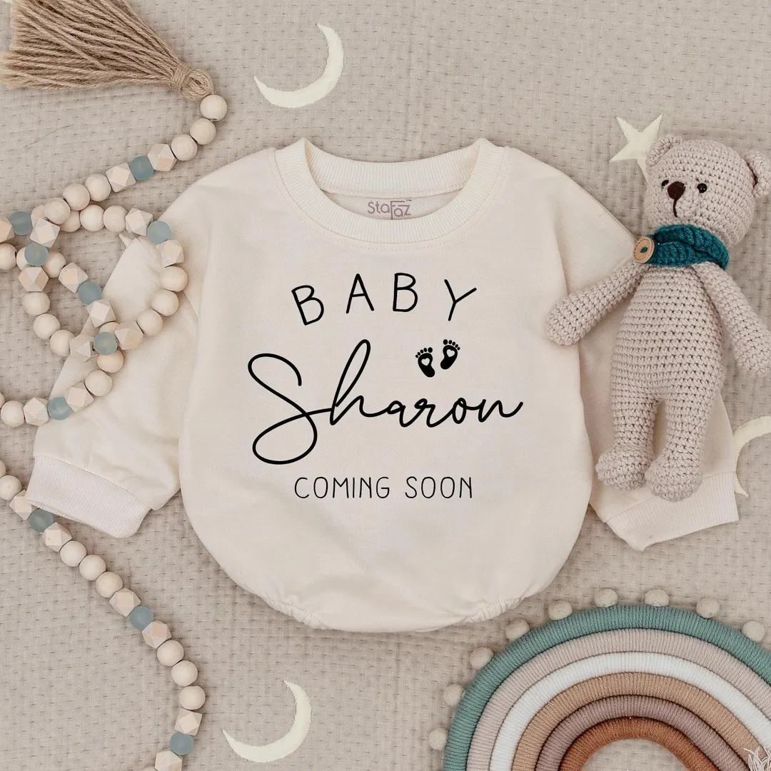 Personalized Baby Announcement Baby Romper, Minimalist Baby Coming Soon Bodysuit, Custom Newborn ... | Etsy (US)