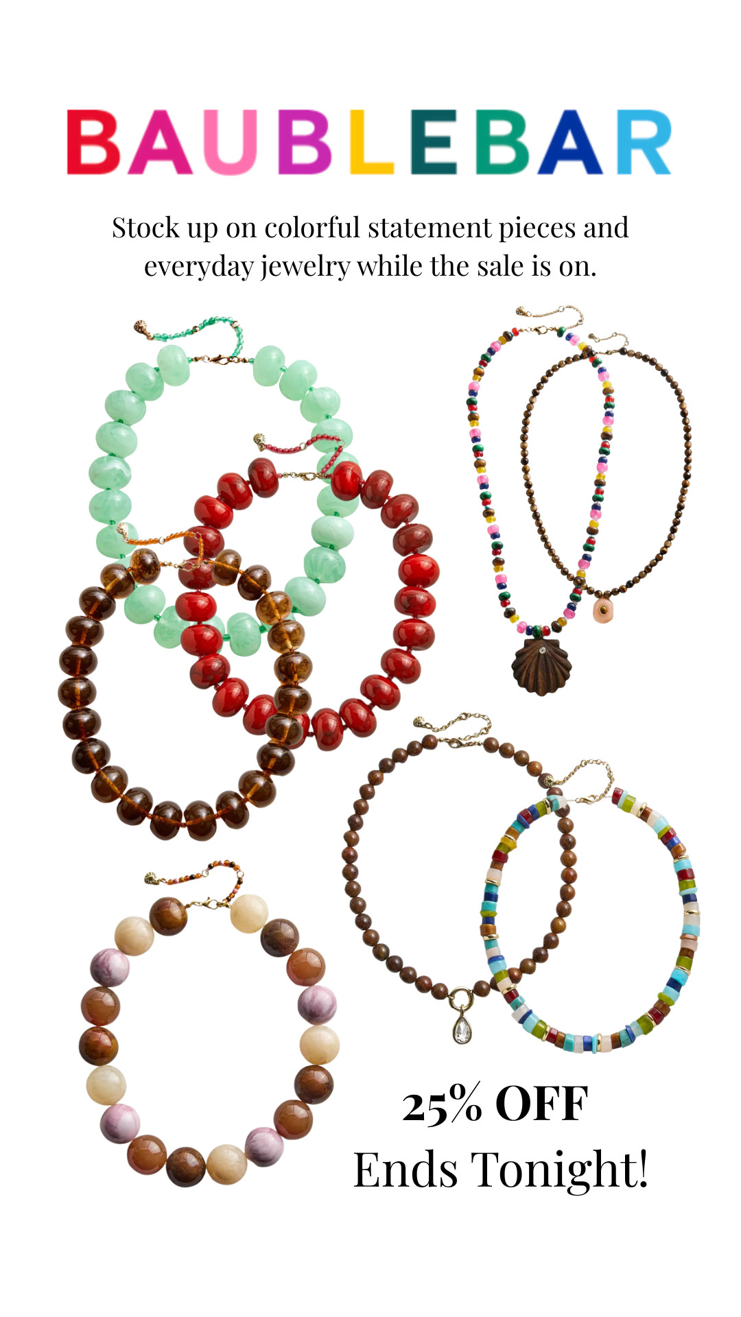 BaubleBar is 25% off through tonight! Such a great time to add colorful statement jewelry, everyday beads, and pretty layering pieces to your collection. 💕

💡 LTK MADE EASY
❤️ Heart = Support my posts!
🔖 Save = Get sale & restock alerts
📋 Lists = Keep favorites organized
📲 Share = Send lists and products to a friend. Hello, Christmas List!
💬 Comment = Ask me anything about what I’m wearing.:-) 

 #LTKootd #LTKOver40 #LTKSaleAlert