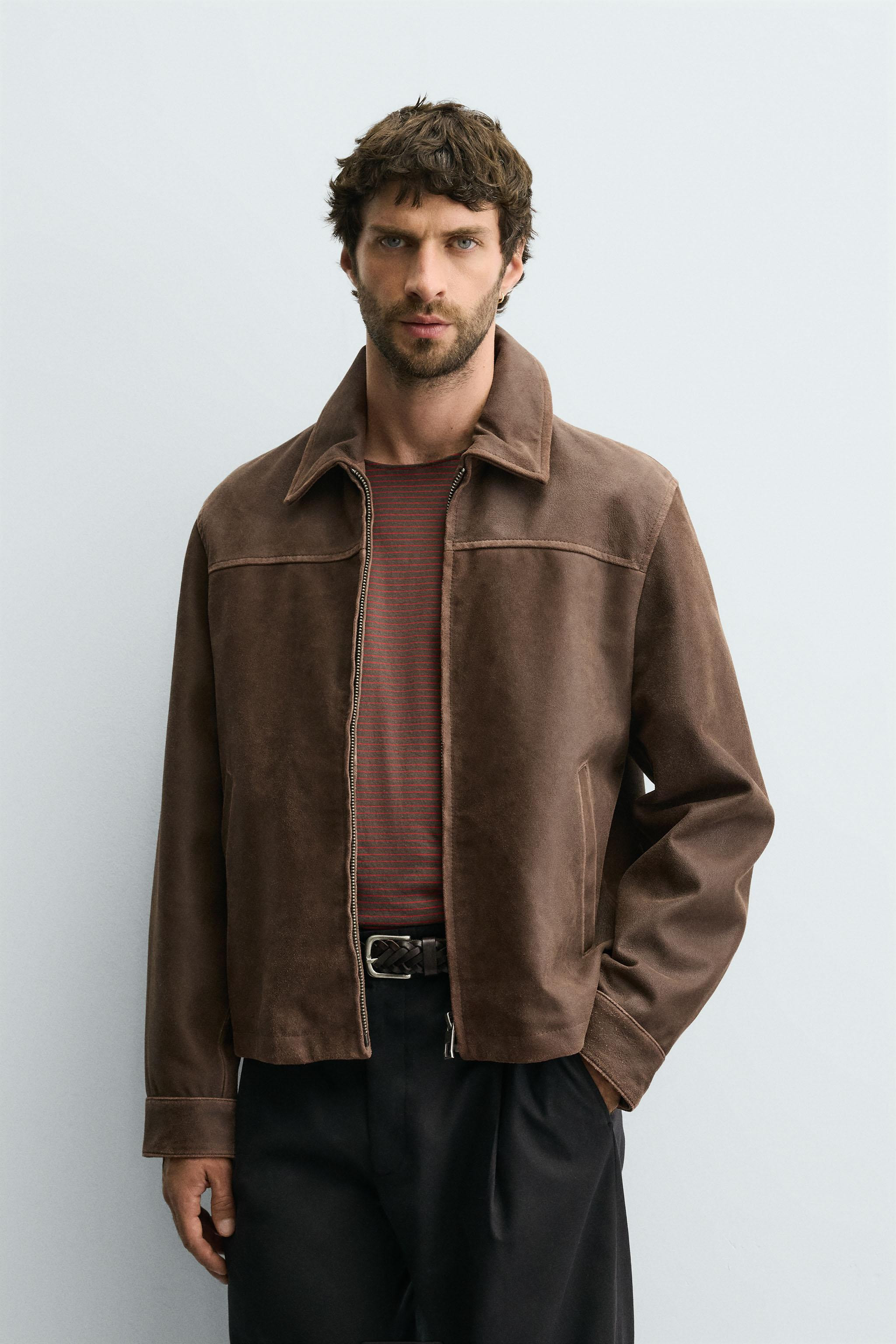 CROPPED FIT LEATHER JACKET | Zara US