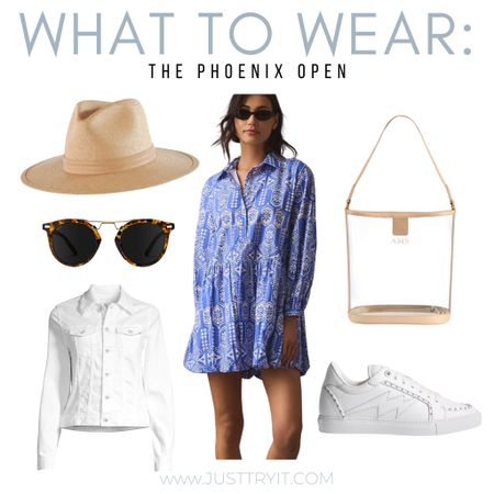 It’s Golf Tournament Season! ⛳️ Each year, Phoenix hosts the Phoenix Open Golf Tourney. Whether you’re headed there or another fun pre Spring Event, here is some comfy and chic outfit inspo!

Outfit of the day
White jean jacket
Spring dress
Straw hat
Sun hat
Clear bag

#LTKstyletip #LTKSeasonal #LTKtravel