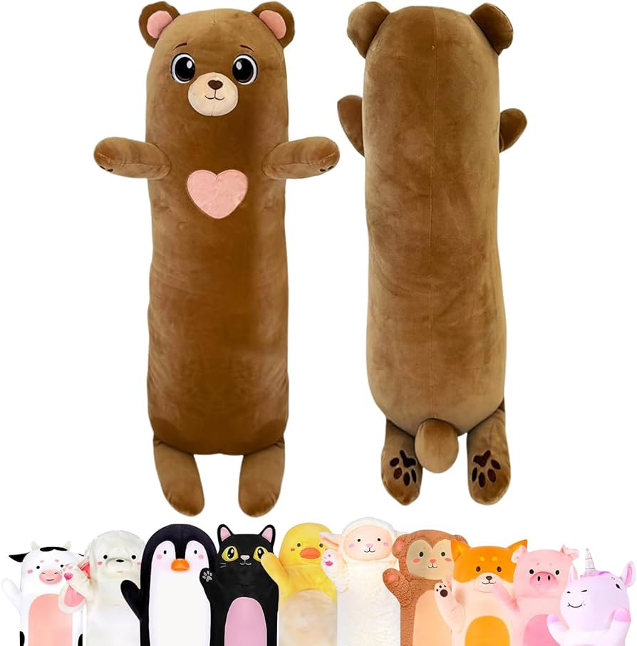 Cuddle Paws Bear Plush Body Pillow for Kids | Long Stuffed Animal Cuddle Pillow | Soft Hugging To... | Amazon (US)
