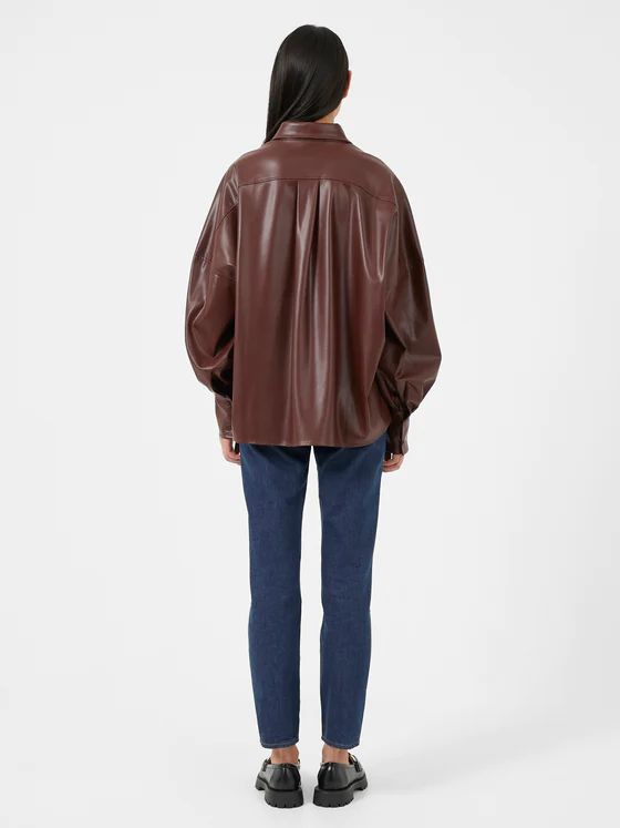 Etta Vegan Leather Puff Sleeve Blouse | French Connection (US)