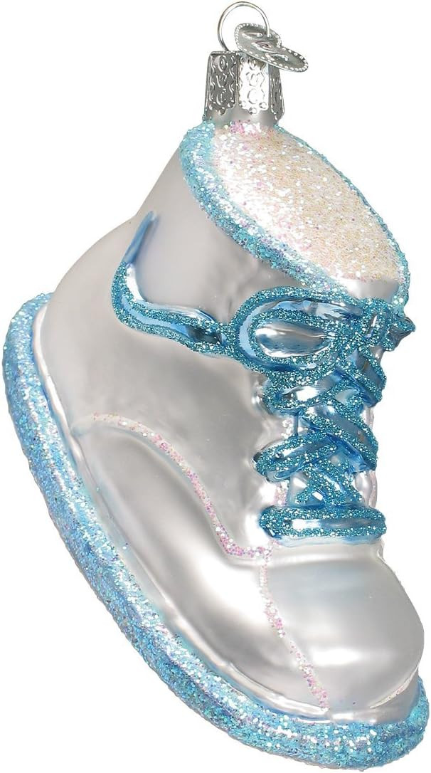 Old World Christmas Ornaments Blue Baby Shoe Glass Blown Ornaments for Christmas Tree | Amazon (US)