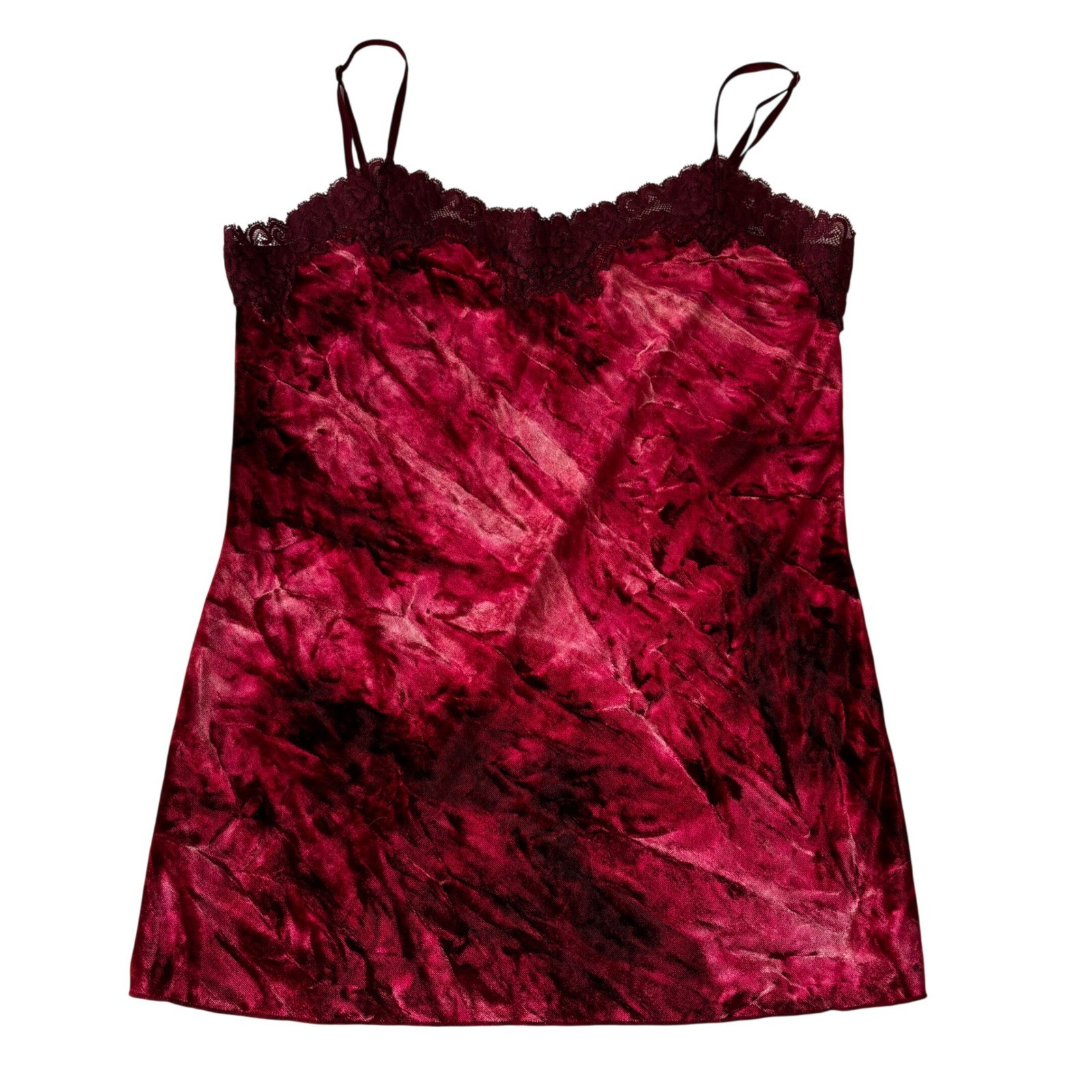 Vtg DKNY Jeans Cami Crushed Velvet Lace Tank Top S / M 90s Y2K | eBay US