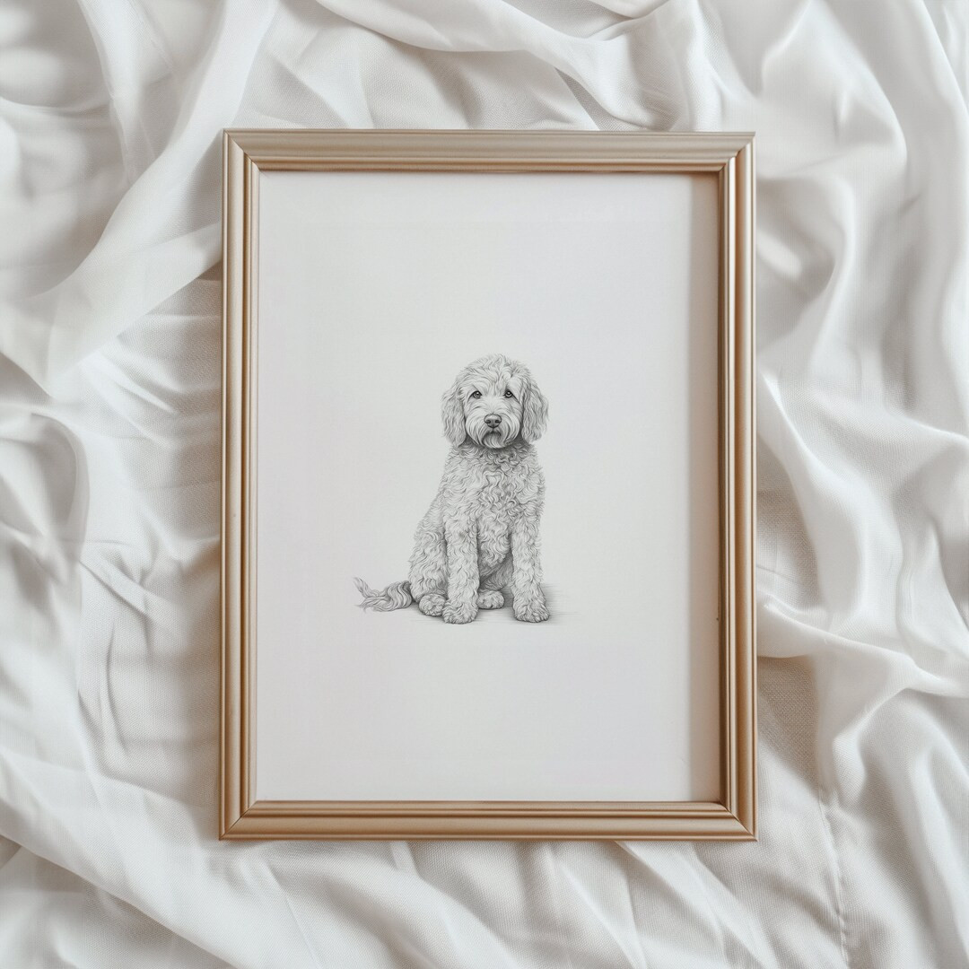 Goldendoodle Print Doodle Dog Sketch PRINTABLE Wall Art Pet Digital Artwork Animal Home Decor Pup... | Etsy (US)