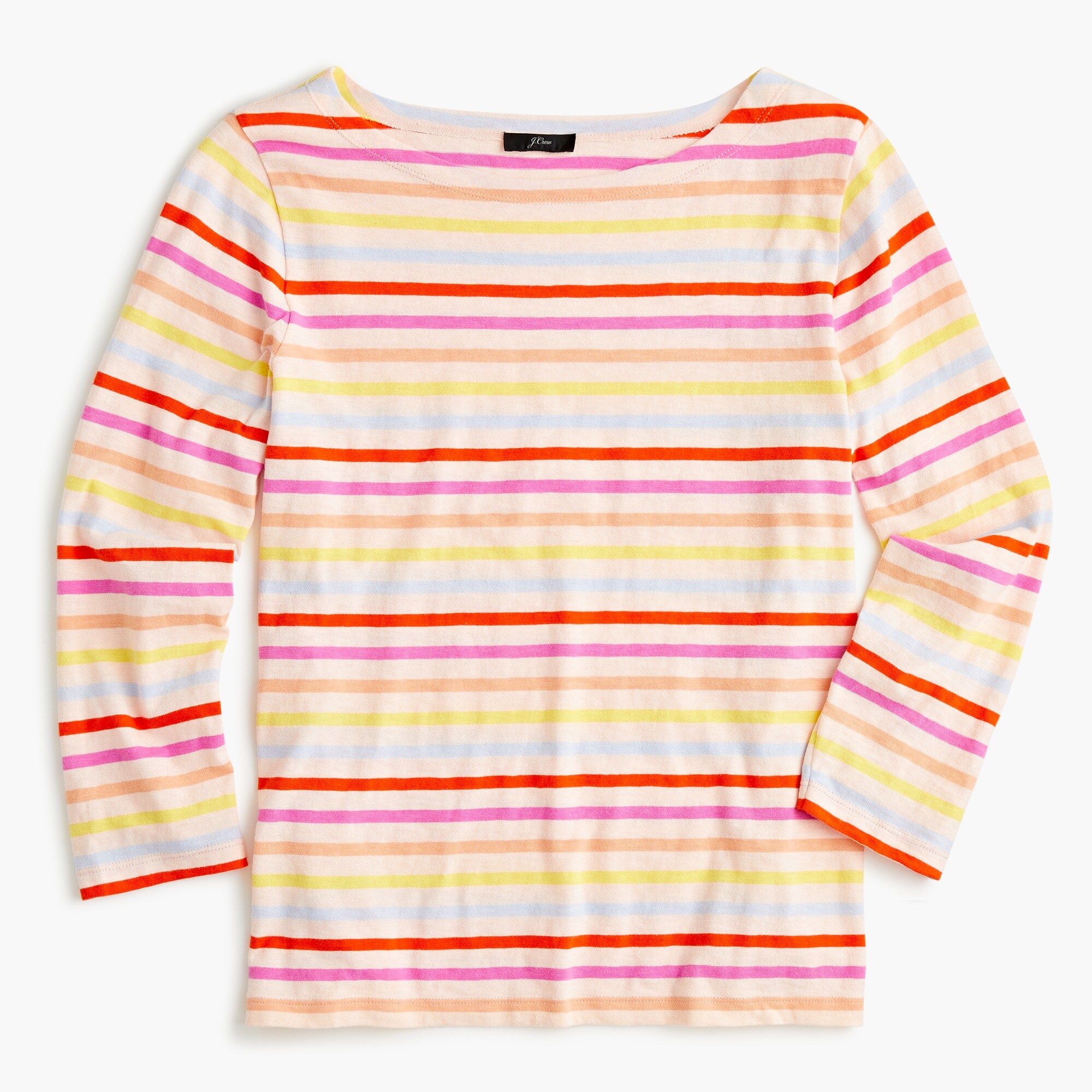 Multicolor striped boatneck T-shirt | J.Crew US