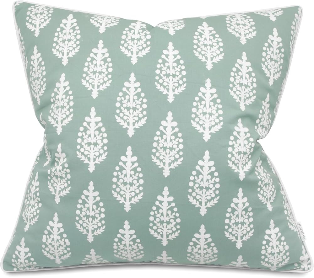 VAGMINE Block Printed Decorative Square Accent Throw Pillow Cover - Sofa, Chair, Couch, Living Ro... | Amazon (US)