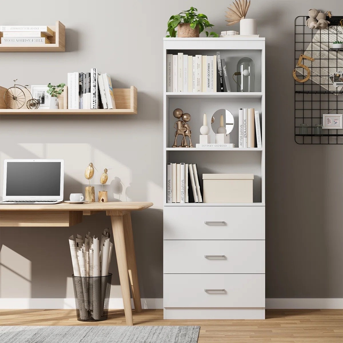 This tall storage bookcase from Wayfair is the perfect mix of style and function. With open shelving for decor and three spacious drawers for hidden storage, it keeps your space organized while looking clean and modern. Ideal for home offices, living rooms, or small spaces. Currently 32% off at Wayfair, making it a great deal for extra storage. 